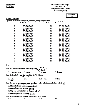 Đề thi trắc nghiệm môn Toán - Mã đề thi 159